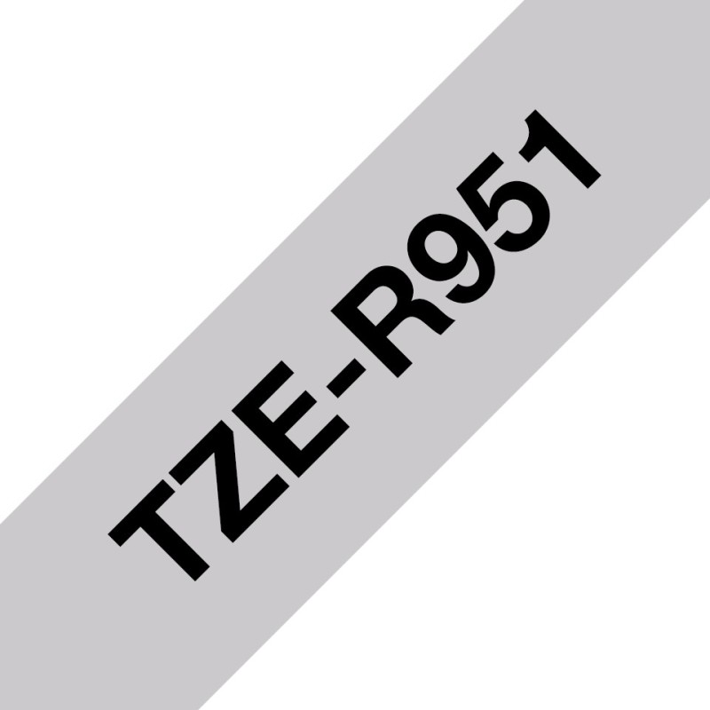 TZe-R951 - Seidig - Schwarz auf Silber - Rolle (2,4 cm x 4 m)